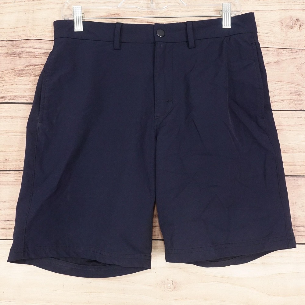 Old Navy Active Shorts Mens 31 Blue Chino Nylon Stretch 8 Inseam Travel Casual